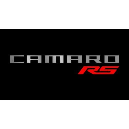 Red Camaro Logo - Personalized Chevrolet Camaro RS (Red) License Plate on Black Steel ...