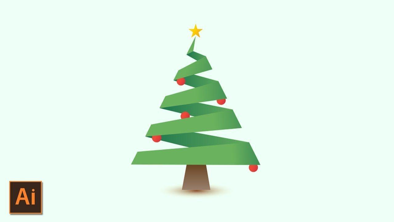 Christmas Tree Logo - Christmas tree logo design with gradients Illustrator