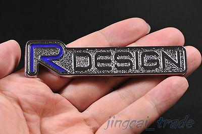 Silver R Logo - NEW BLUE SILVER R-DESIGN Logo 3D Metal Car Auto SUV Badge Emblem ...