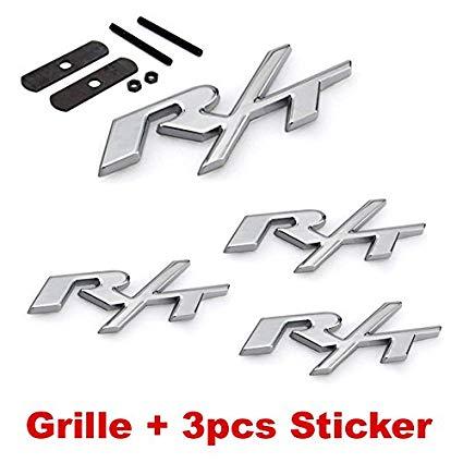 Silver R Logo - 4pcs B183 Silver RT R/T Grille + 3pcs Emblem Decal Badge Sticker Dodge  Charger Ram 1500 Challenger Jeep Grand Cherokee