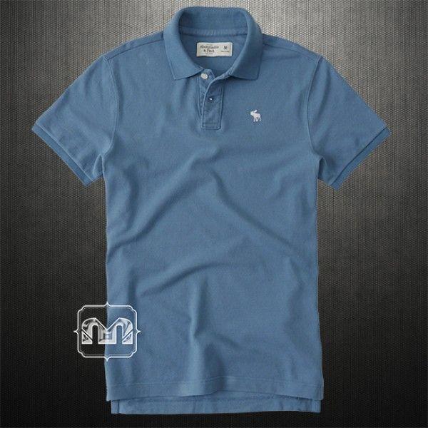 Abercrombie Clothing Logo - Abercrombie & Fitch Men Solid Blue Icon Polo Shirts With Chest Deer ...