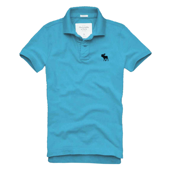 Abercrombie and Fitch Logo - Abercrombie & Fitch Blue Solid Polo With Logo On Chest & Prints On ...