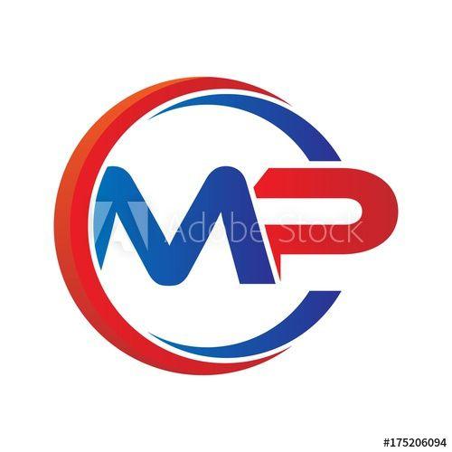 Red MP Logo - mp logo vector modern initial swoosh circle blue and red - Buy this ...