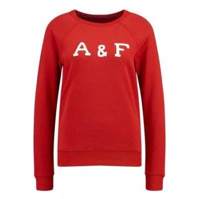 Abercrombie Clothing Logo - Women Clothing Red Abercrombie & Fitch LOGO CREW Sweatshirt Cotton