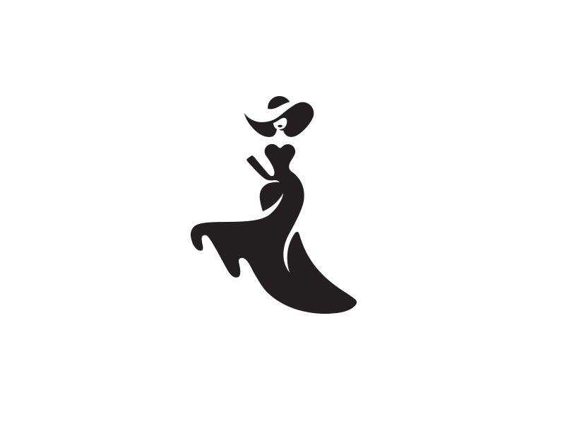 Black and White Fashion Logo - Woman | Type & Logos | Logo design, Icon design, Fashion logo design
