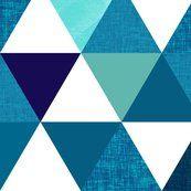 Indigo Triangle Logo - indigo triangles // oversized wallpaper - ivieclothco - Spoonflower