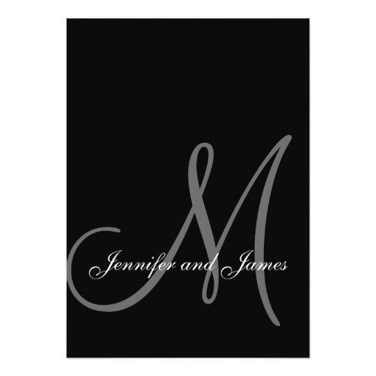 Elegant Black and White Logo - Elegant Black White Wedding Invitations Initial. Zazzle.co.uk