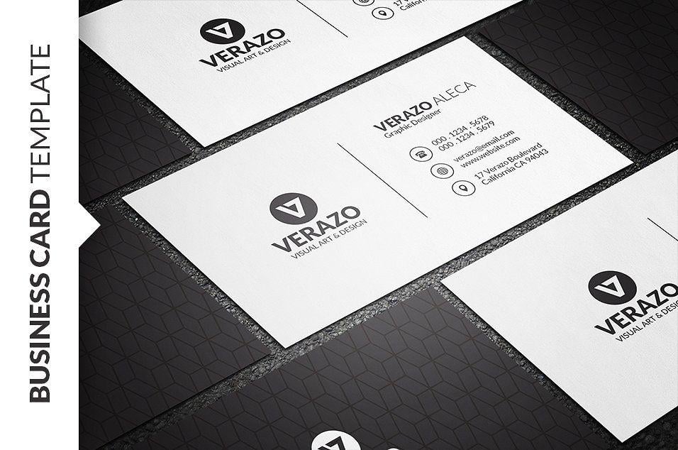 Elegant Black and White Logo - Clean Minimalist Business Card Business Card Templates Creative