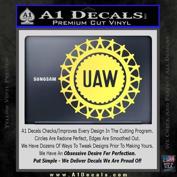 Yellow UAW Logo - United Auto Workers UAW Decal Sticker » A1 Decals