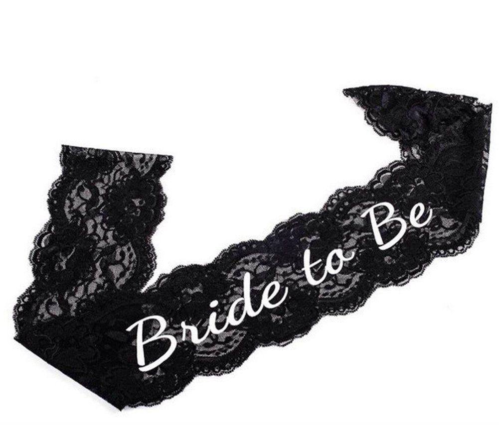 Elegant Black and White Logo - Haute Soire Lace Bride to Be Sash Accessory
