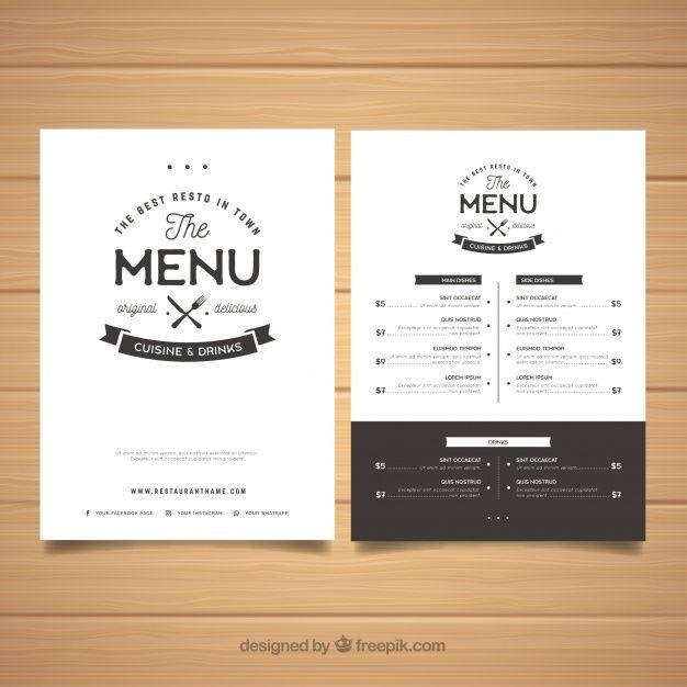 Elegant Black and White Logo - Elegant black and white menu template Vector | Free Download