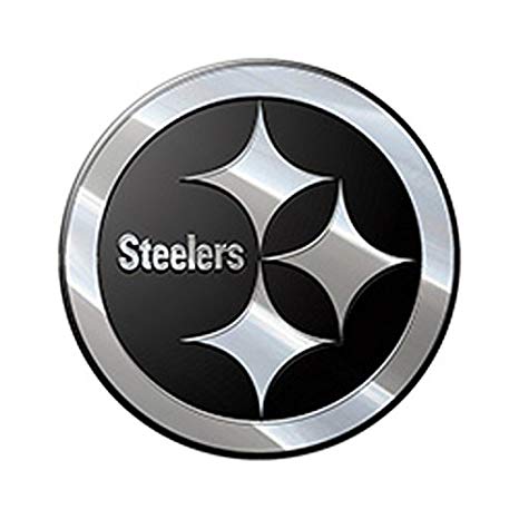 NFL Steelers Logo - NFL Pittsburgh Steelers Chrome Metal Car Emblem: Automotive
