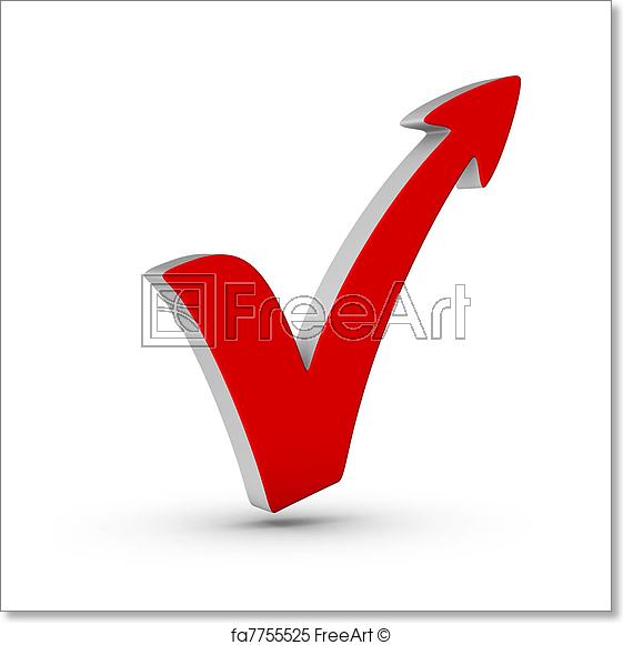 Red Check Mark Logo - Free art print of Red check mark with arrow. Red check mark with ...