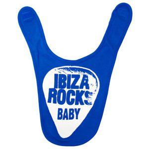 Blue Baby Logo - OFFICIAL Ibiza Rocks Baby Bib NEW Plectrum Logo BLUE Boys Girls RRP