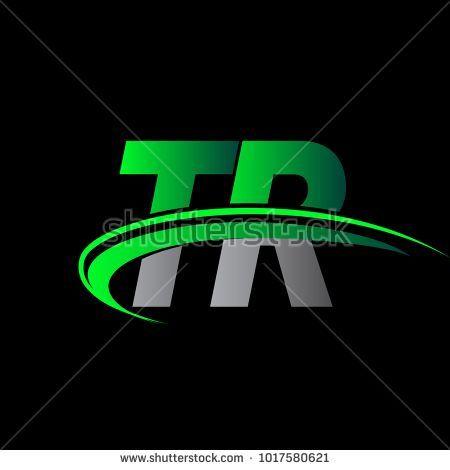 Name Black Letters Logo - initial letter TR logotype company name colored green and black ...