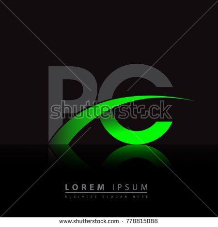 Name Black Letters Logo - initial letter PC logotype company name colored green and black ...