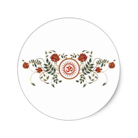 Blank Floral Logo - Lotus Flower Logo OM Symbol Blank Round Stickers | Zazzle.com