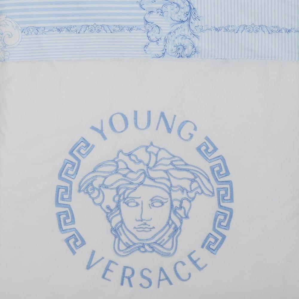Blue Baby Logo - Young Versace Baby Boys Blue Sleeping Nest Logo