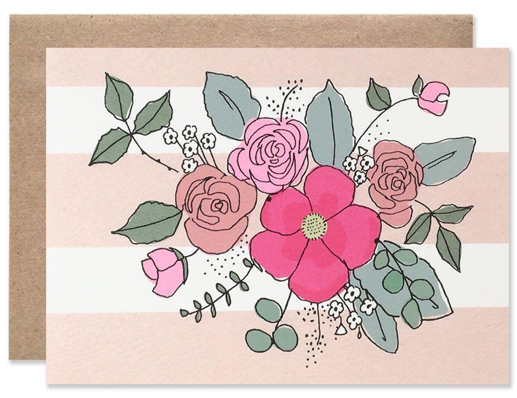 Blank Floral Logo - Mini Floral Blank Card