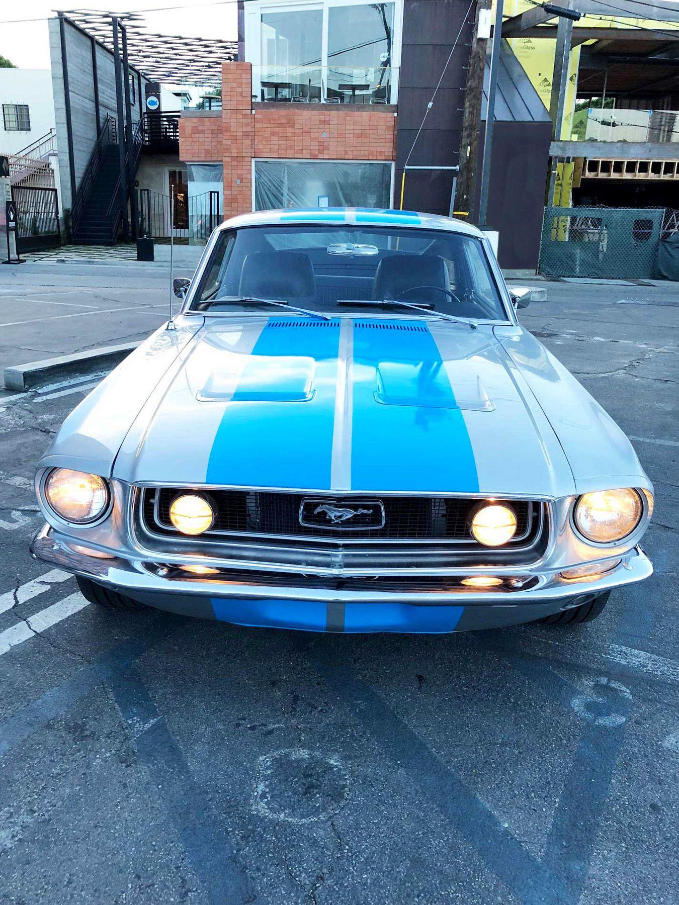 Silver Blue Car Logo - 1968 Ford Mustang Silver With Baby Blue Stripes - Swift Paint ...