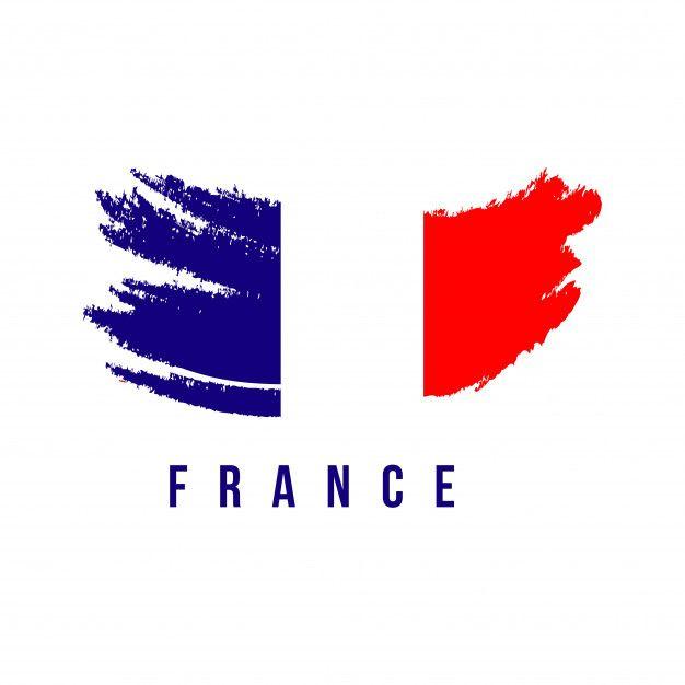 France Logo - France flag brush logo template Vector