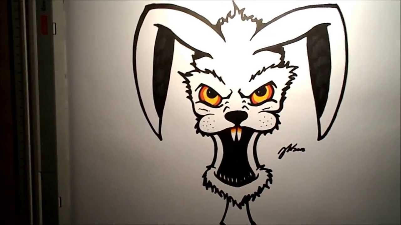 Evil Rabbit Logo - How to draw an Evil Rabbit - YouTube