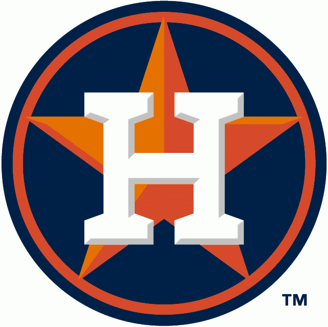 Orange and Blue Baseball Logo - Houston Astros Alternate Logo (2013) - White H on orange star on ...