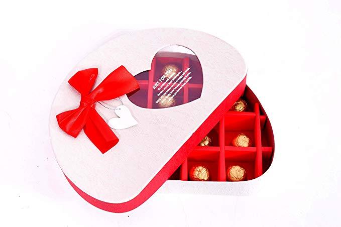Red Box with White Oval Logo - Skylofts 18pc Stylish Oval Red & White Chocolates Gift Box for ...