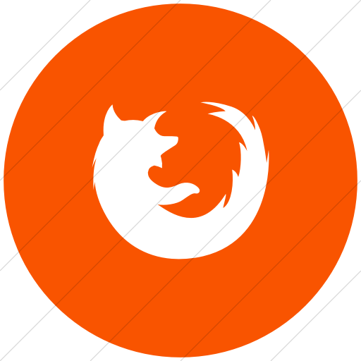 Orange and White Circle Logo - IconsETC » Flat circle white on orange social+media firefox icon
