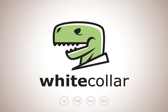 Dinosaur Office Logo - White Collar Rex Logo Template ~ Logo Templates ~ Creative Market