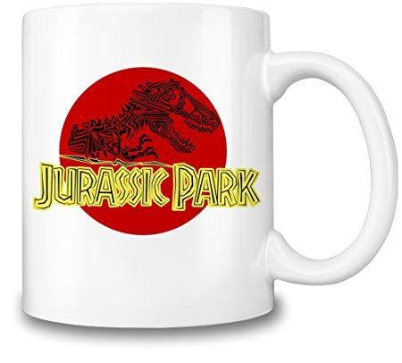 Dinosaur Office Logo - Jurassic Park Coffee Mug - T-Rex Dinosaur Office Novelty Gift Tea ...