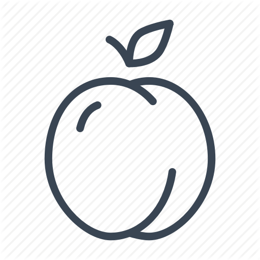 Necterine Food Logo - Apricot, fruit, nectarine, peach, plum icon