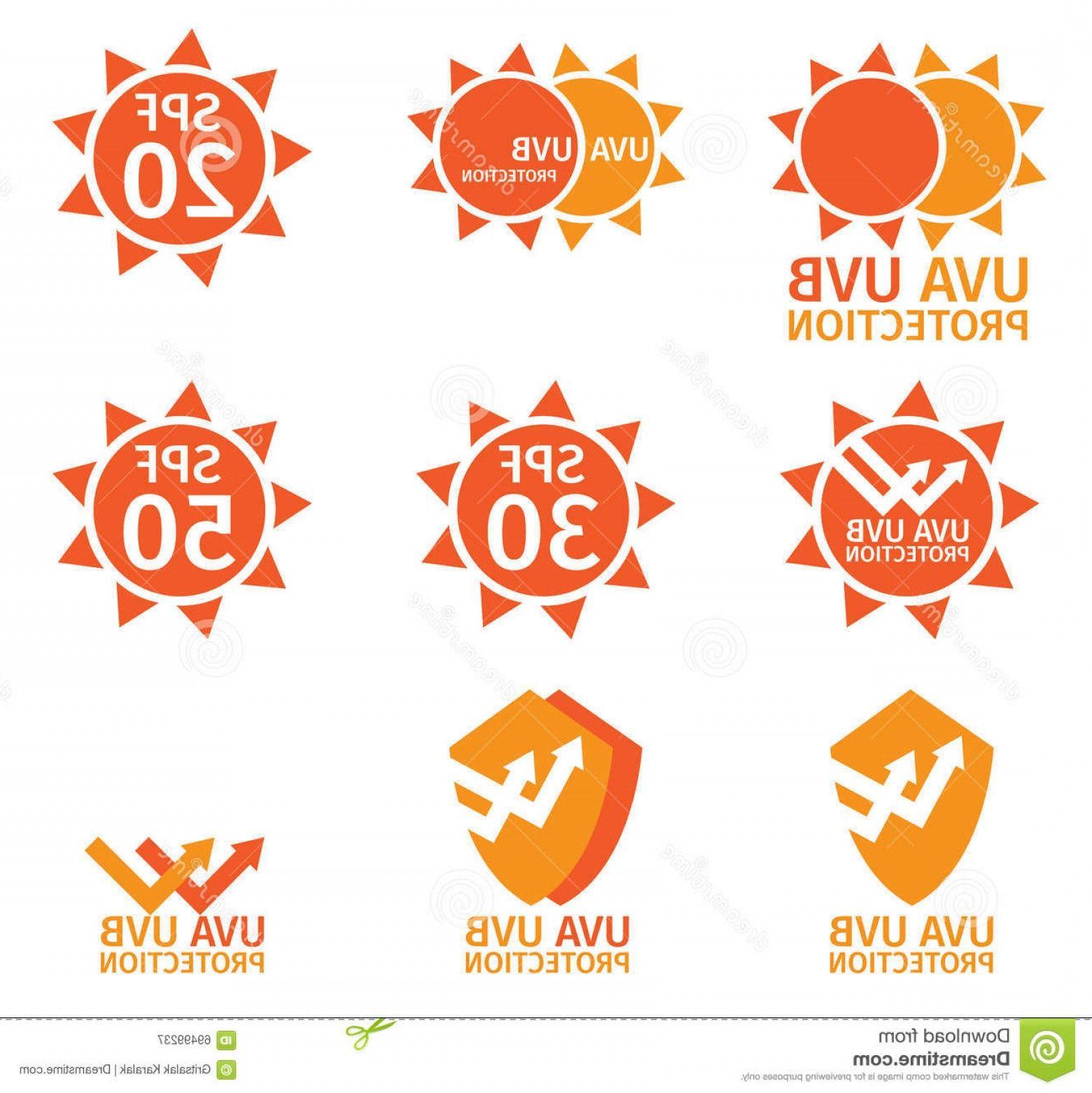Orange and White Circle Logo - Stock Illustration Uv Logo Uva Uvb Spf Orange Color Isolated White