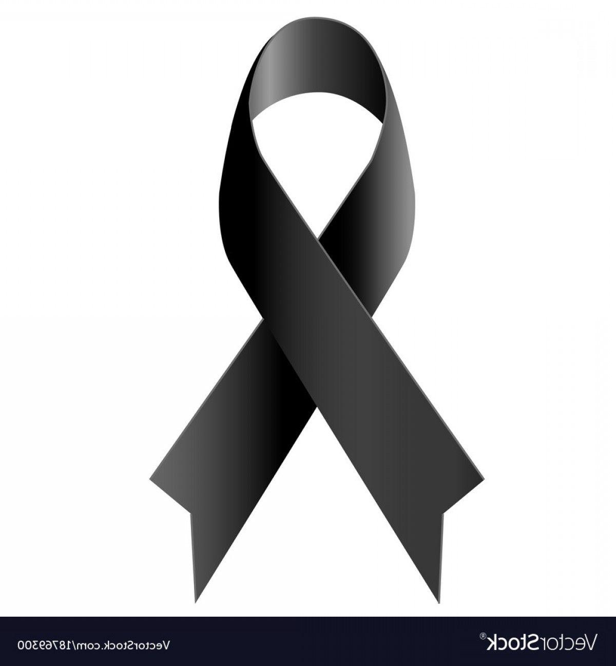 Black Ribbon Logo - Black Ribbon Mourning Symbol Isolated Vector | GeekChicPro