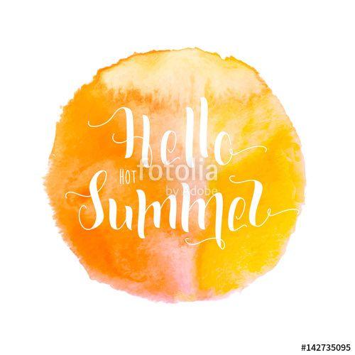 Orange and White Circle Logo - Watercolor yellow-orange color paint circle stain vector background ...