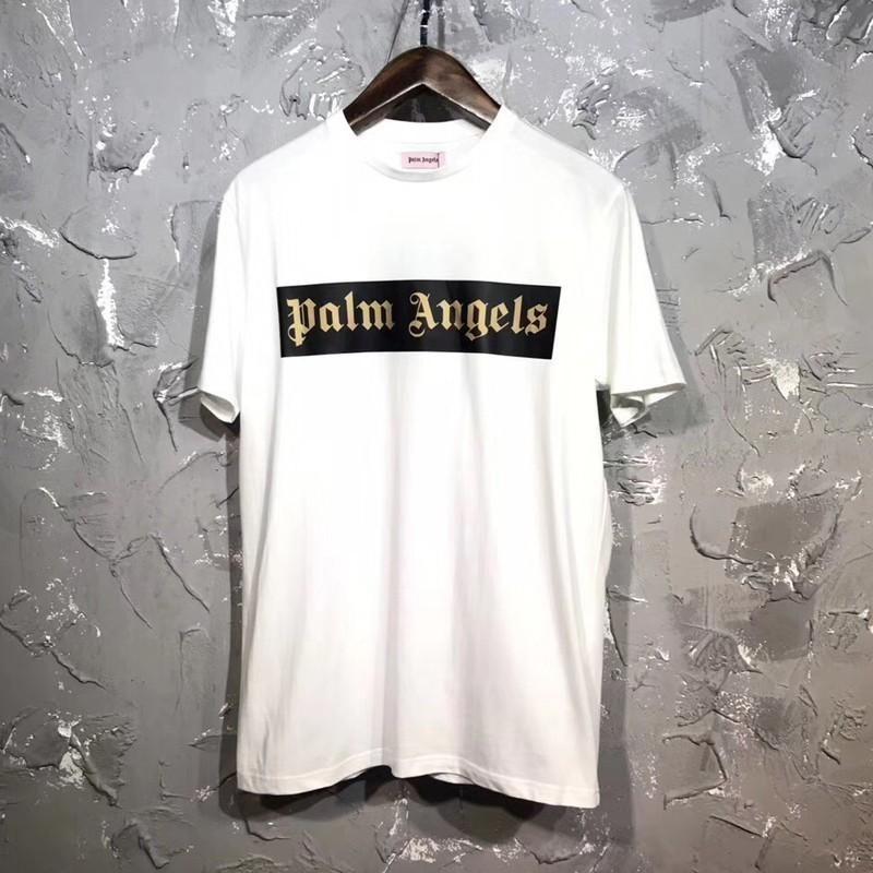 Angels Box Logo - Palm Angels Logo Tee Classic Luxury Casual Simple Solid Color Box
