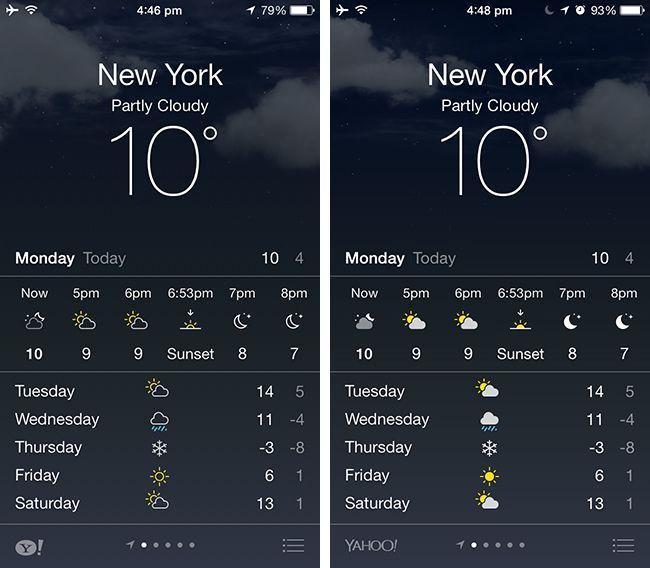 iPhone Weather App Logo - iOS 7.1: All the New Features, Improvements and Refinements (Video)