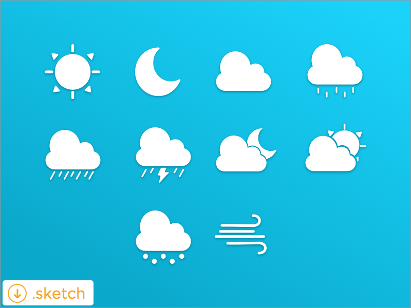 iPhone Weather App Logo - Weather Icon Set for Sketch App Sketch freebie free
