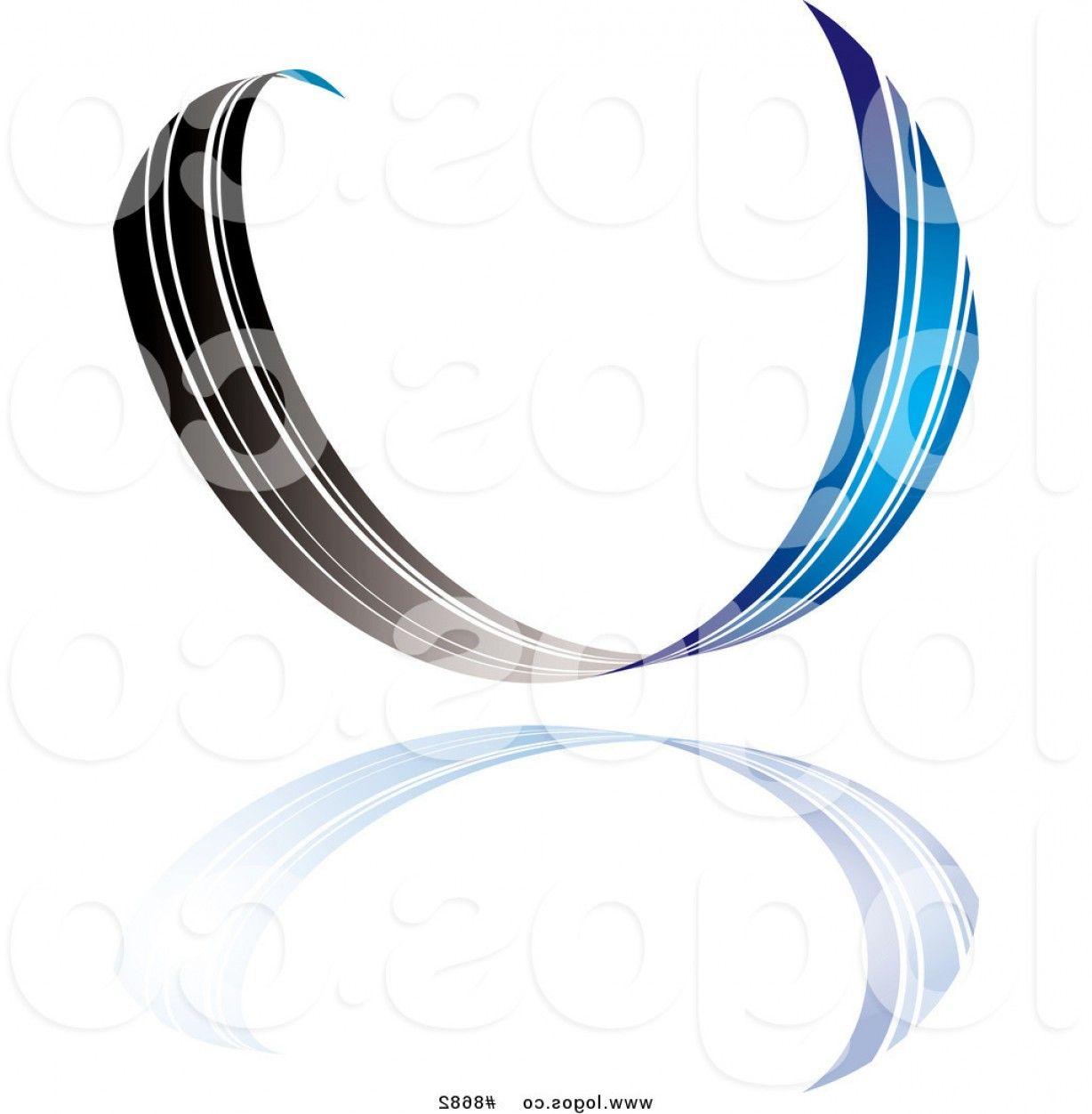 Black Ribbon Logo - Royalty Free Clip Art Vector Logo Of A Blue And Black Ribbon Wave