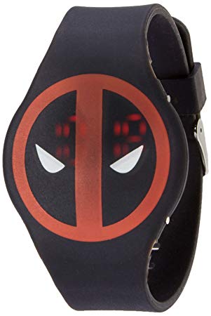 Orange Deadpool Logo - Accutime Deadpool Logo Black Strap LED Watch: Amazon.co.uk: Toys & Games