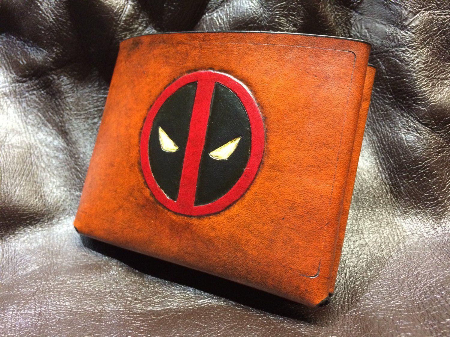Orange Deadpool Logo - Leather Deadpool logo Wallet