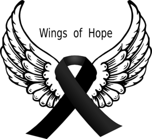 Black Ribbon Logo - Black Ribbon Wings Clip Art at Clker.com - vector clip art online ...