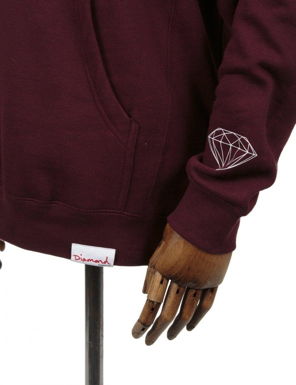 Finger Diamond Supply Co Logo - Diamond Supply Co Fairisle Box Logo Hooded Sweat - Burgundy ...