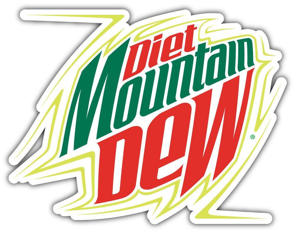 Diet Mountain Dew Logo - Diet Mountain Dew Logo Sticker Car Bumper Decal'', 5'' or 6''
