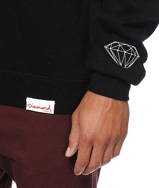 Finger Diamond Supply Co Logo - Diamond Supply Co Low Life Box Logo Crew Neck Sweatshirt | Zumiez