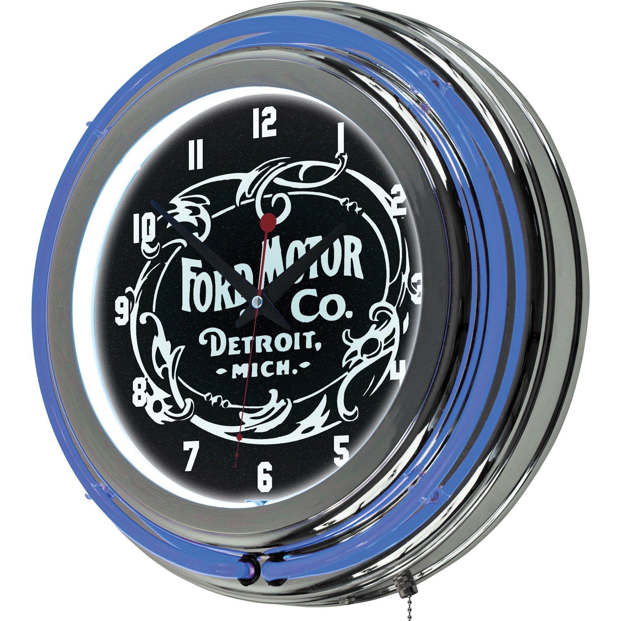 1903 Ford Logo - Vintage 1903 Ford Logo 14in. Neon Wall Clock
