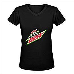 Diet Mountain Dew Logo - Amazon.com: Diet Mtn Dew Logo V-neck Tee for Womens S Black ...
