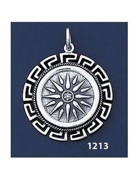 Ancient Sun Logo - Greek Jewelry Shop. Vergina sun of Macedonia silver Cufflinks