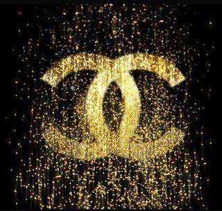 Gold Glitter Chanel Logo - Glamour, Glitter, & Gold | CoCo Chanel | Gold, Chanel, Black