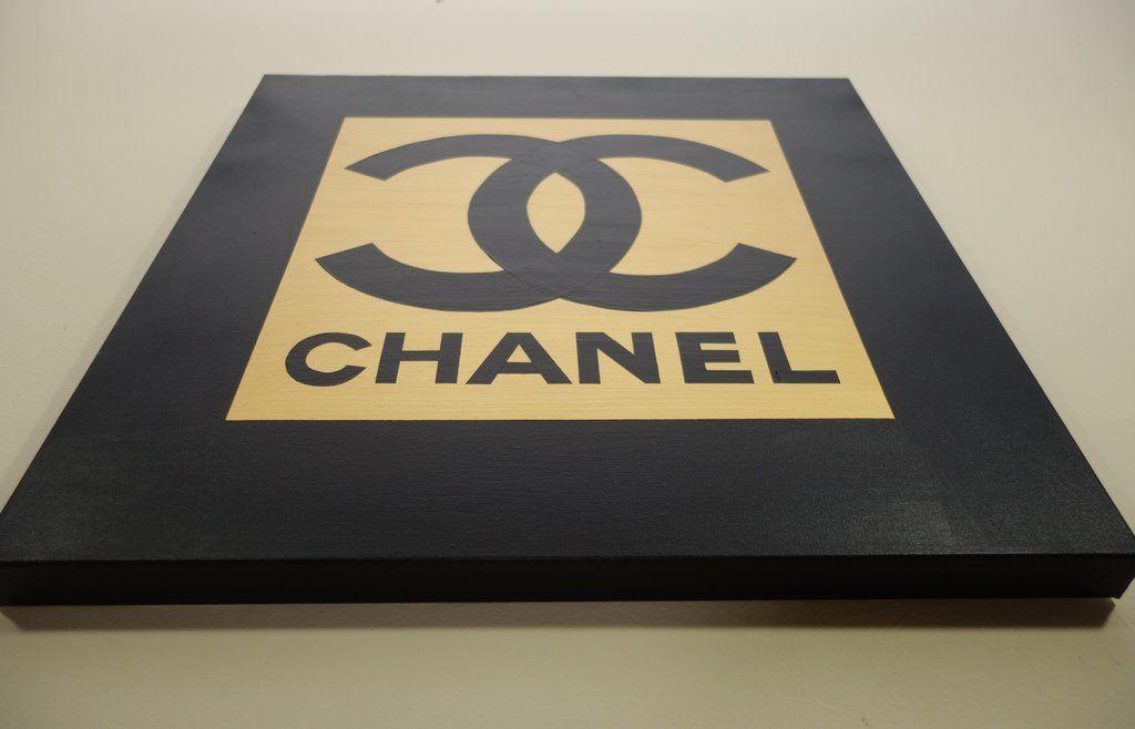 Black and Gold Chanel Logo - CC CHANEL / GOLD 24x24